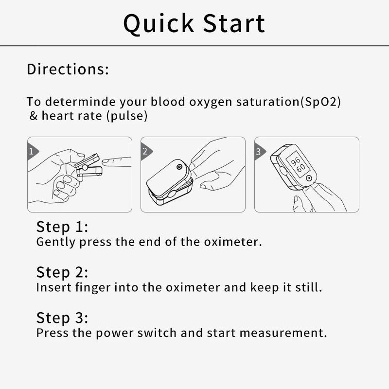 Finger Pulse Oximeter – Oxygen Saturation & Heart Rate Monitor for All Ages