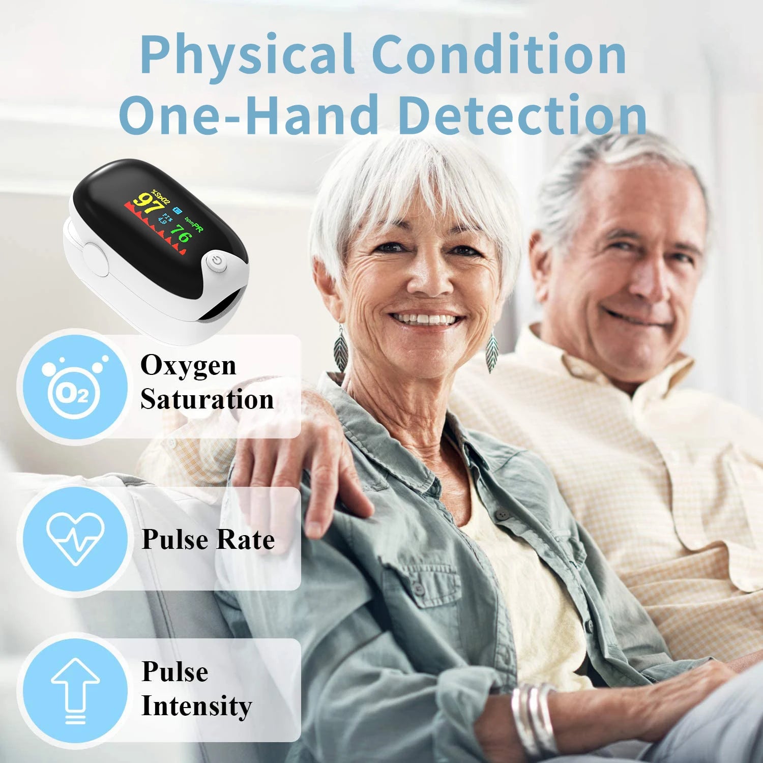 Finger Pulse Oximeter – Oxygen Saturation & Heart Rate Monitor for All Ages