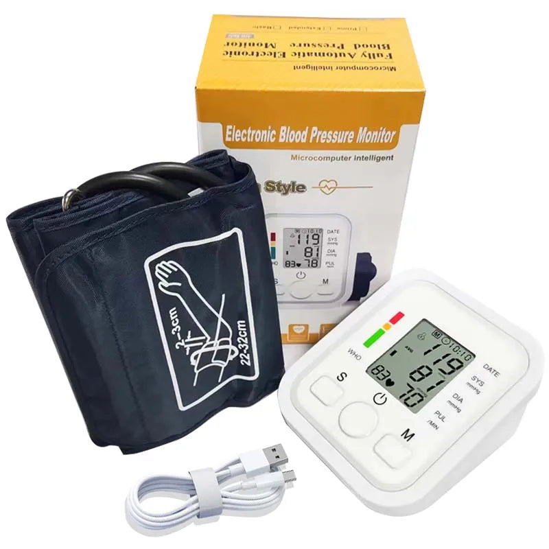 Digital Arm Blood Pressure Monitor – Portable Automatic Tonometer with Heart Rate Tracking