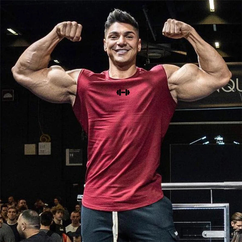 Mens Running Sport Vests Cotton Workout Sleeveless Summer Shirts Gym Bodybuilding Tank Tops Fitness Muscle Breathable Clothing