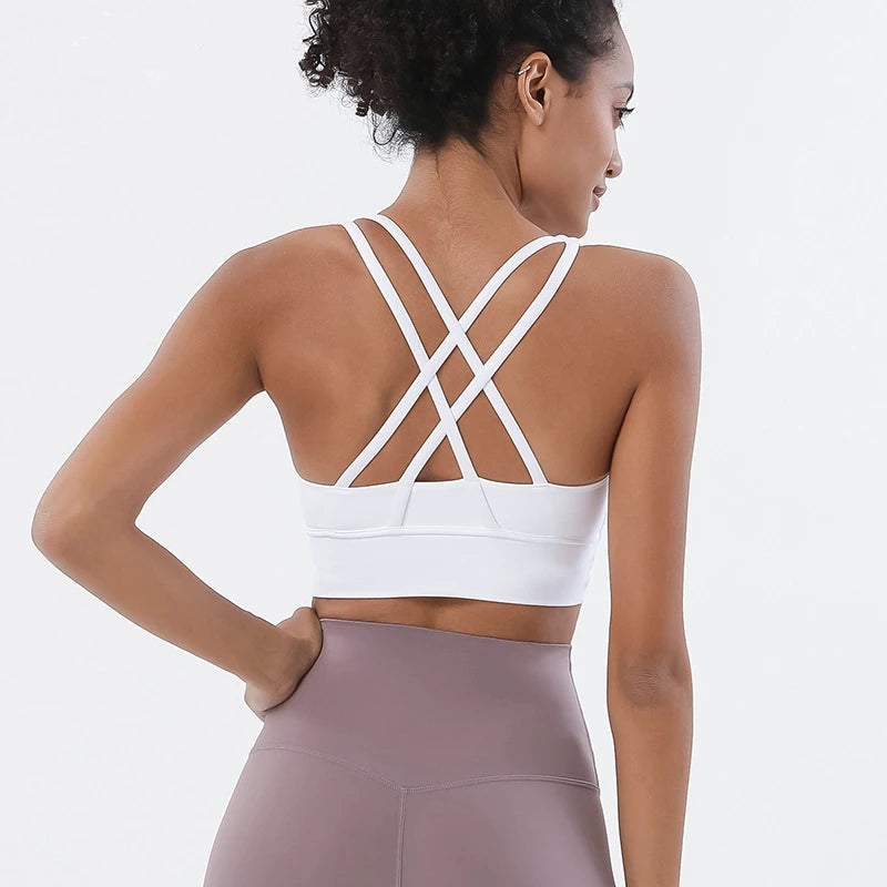 Women's Racerback Sports Bra – Breathable Nylon Fitness Top