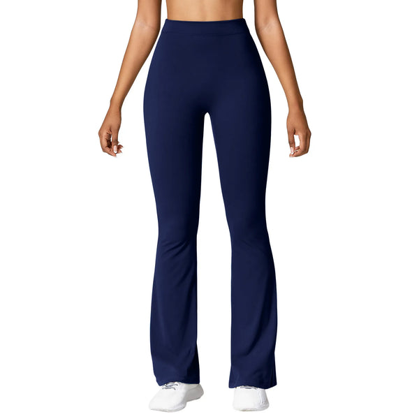 V-Back Micro Flare Gym Leggings – High-Waisted Push-Up Sports Pants