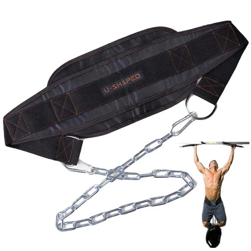 Neoprene Dipping Belt – Weightlifting Belt with Chain for Pull-Ups & Strength Training