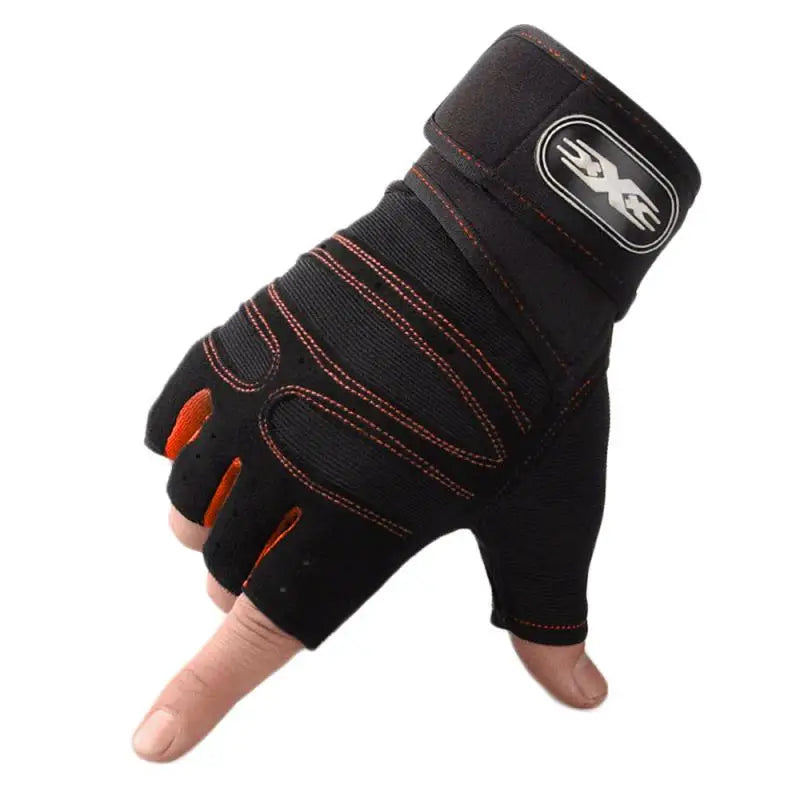 Heavyweight Training Gloves – Half Finger Non-Slip Gloves with Wrist Support