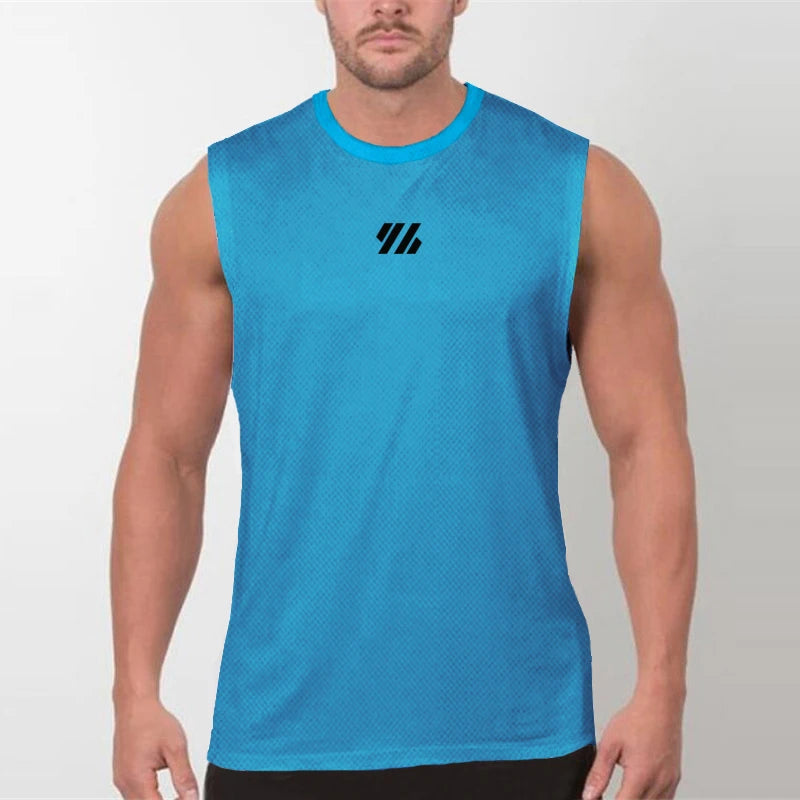 Men’s Sleeveless Running Tank Top – Quick Dry Mesh