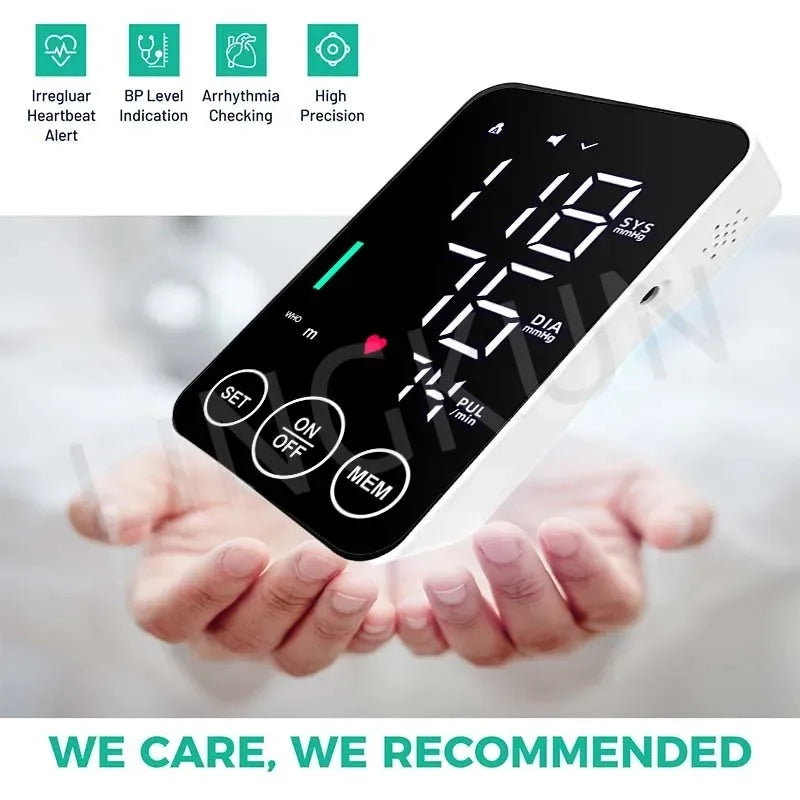 Spanish Voice Digital Arm BP Monitor – LED Display & Big Screen Tonometer