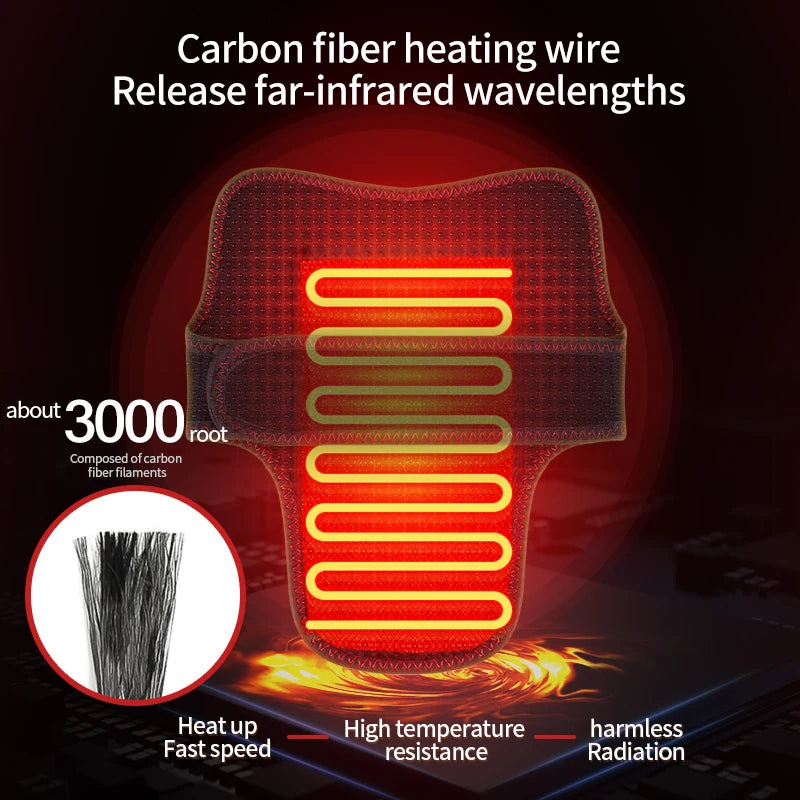 Heating Neck Support with Vibration Massager – USB Hot Compress Brace with 3-Level Timer for Pain Relief