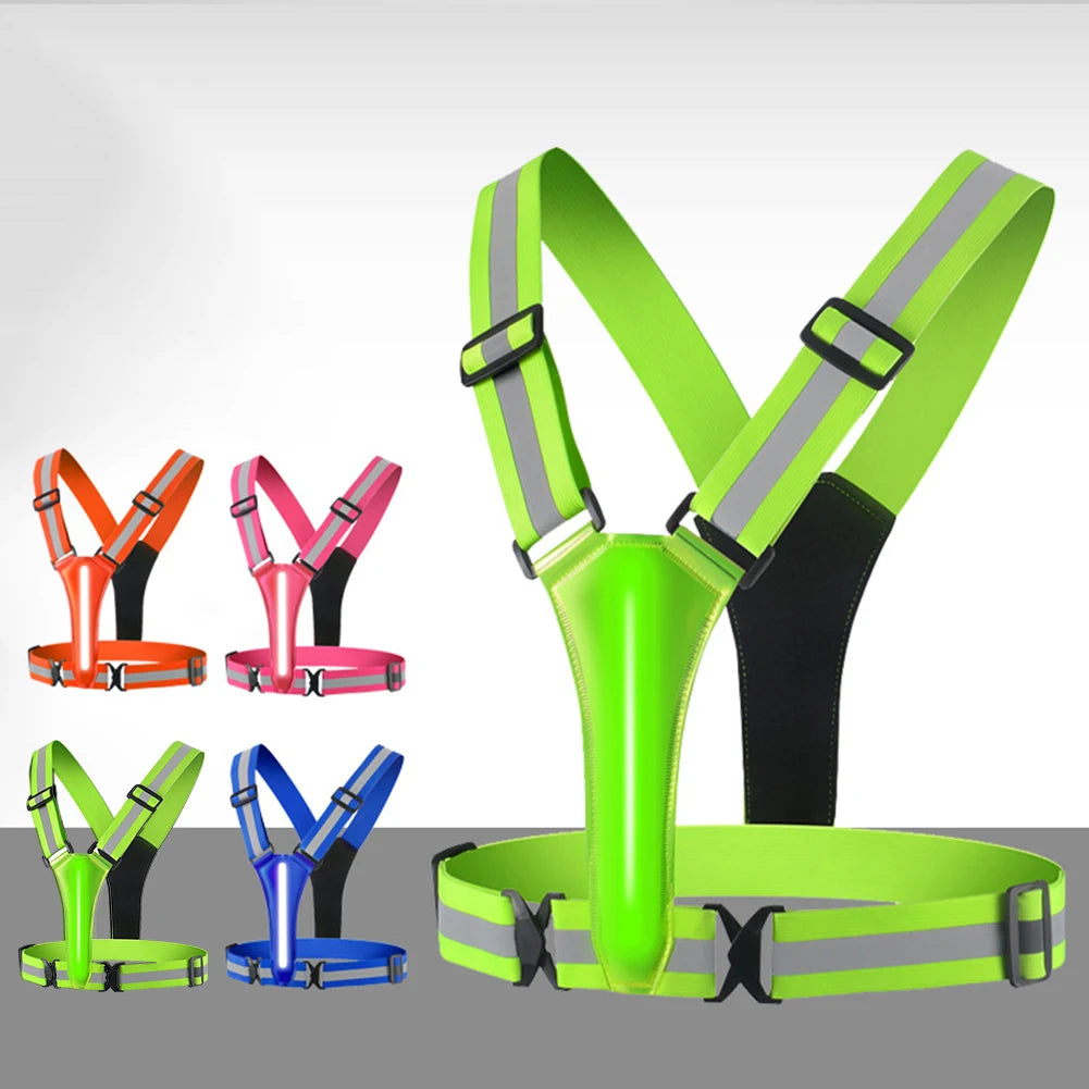 LED Reflective Running Vest – USB Rechargeable