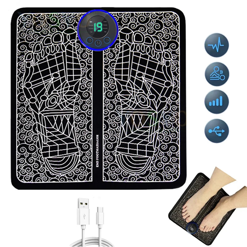 EMS Foot Massager Pad – USB Rechargeable Muscle Stimulator
