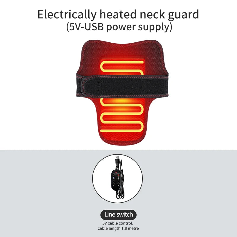 Heating Neck Support with Vibration Massager – USB Hot Compress Brace with 3-Level Timer for Pain Relief