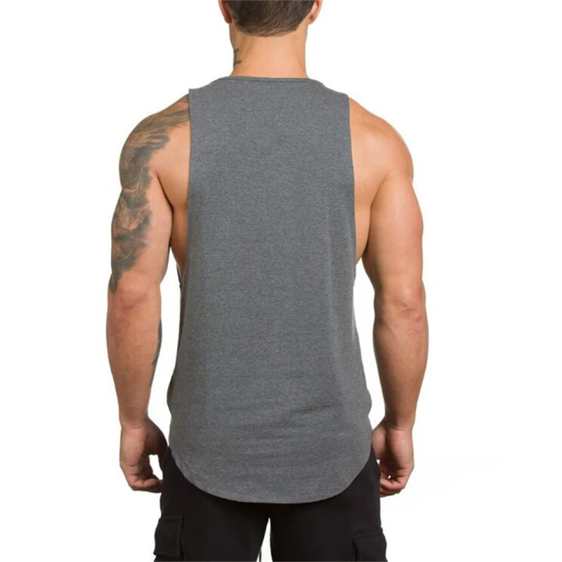 Men's Sleeveless Cotton Gym Tank Top