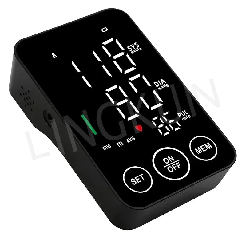 Spanish Voice Digital Arm BP Monitor – LED Display & Big Screen Tonometer
