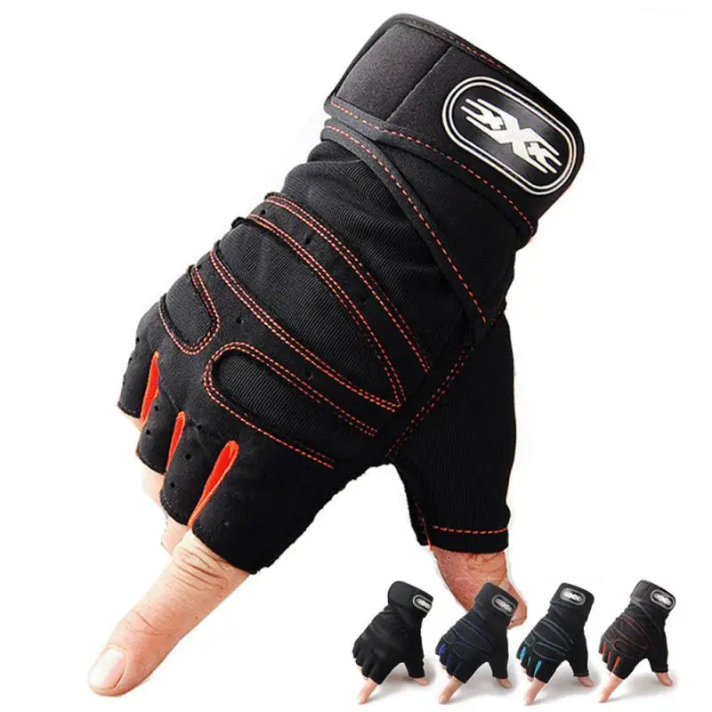 Heavyweight Training Gloves – Half Finger Non-Slip Gloves with Wrist Support
