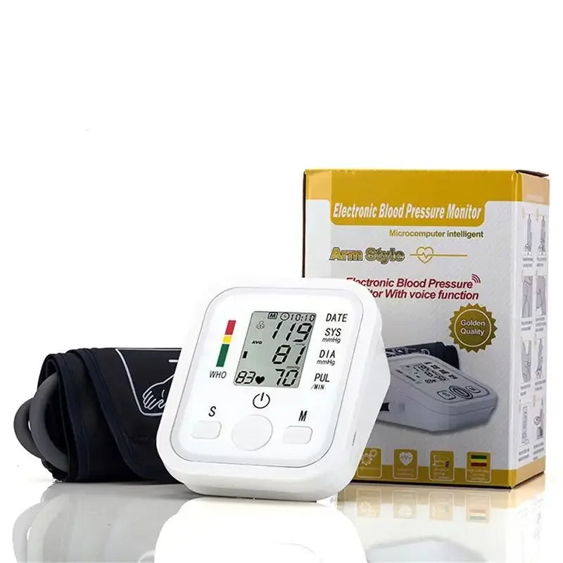 Digital Arm Blood Pressure Monitor – Portable Automatic Tonometer with Heart Rate Tracking