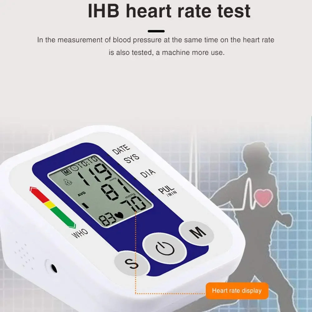 Digital Arm Blood Pressure Monitor – Portable Automatic Tonometer with Heart Rate Tracking