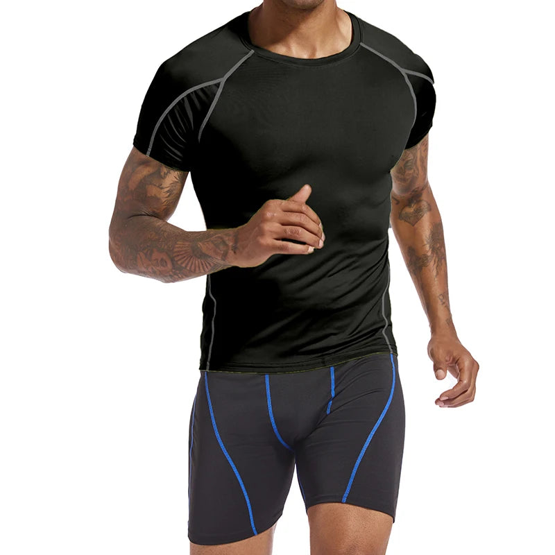 Men’s Summer Compression Running T-Shirt – Athletic Gym Top