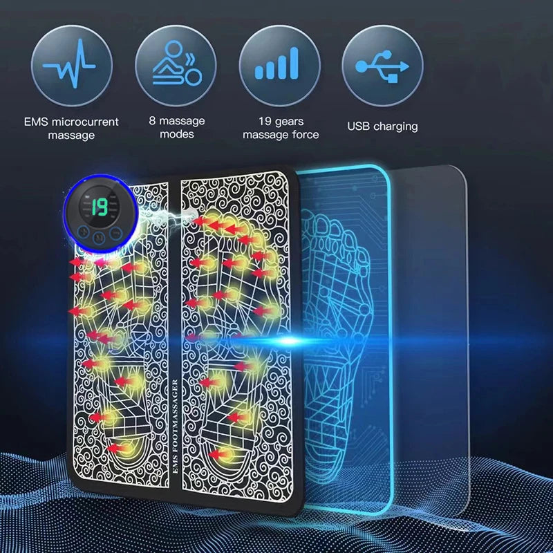 EMS Foot Massager Pad – USB Rechargeable Muscle Stimulator