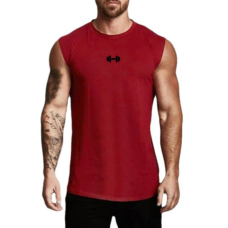 Mens Running Sport Vests Cotton Workout Sleeveless Summer Shirts Gym Bodybuilding Tank Tops Fitness Muscle Breathable Clothing