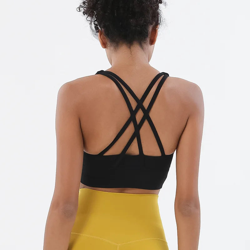Women's Racerback Sports Bra – Breathable Nylon Fitness Top