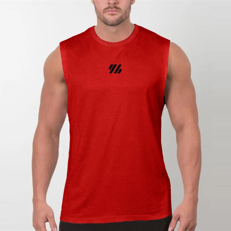 Men’s Sleeveless Running Tank Top – Quick Dry Mesh