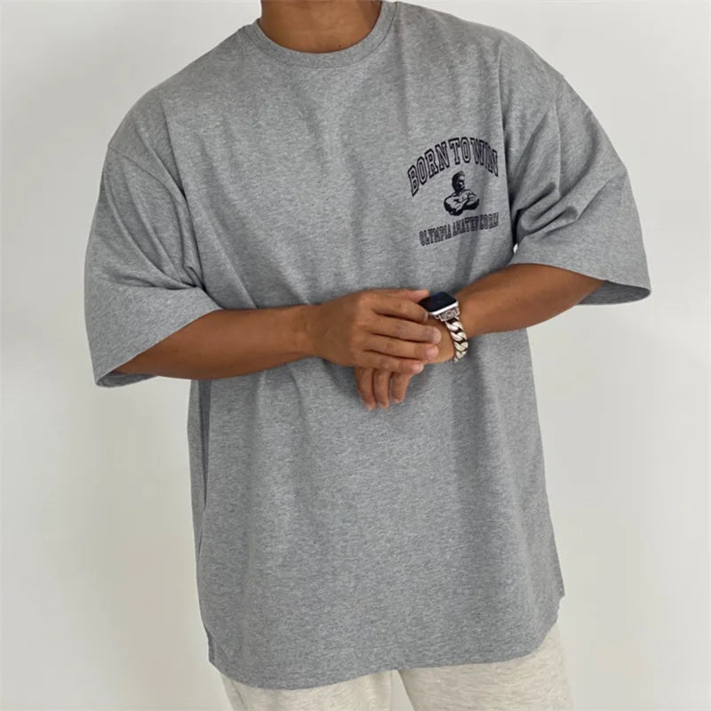 Men's Loose Fit Cotton Gym T-Shirt