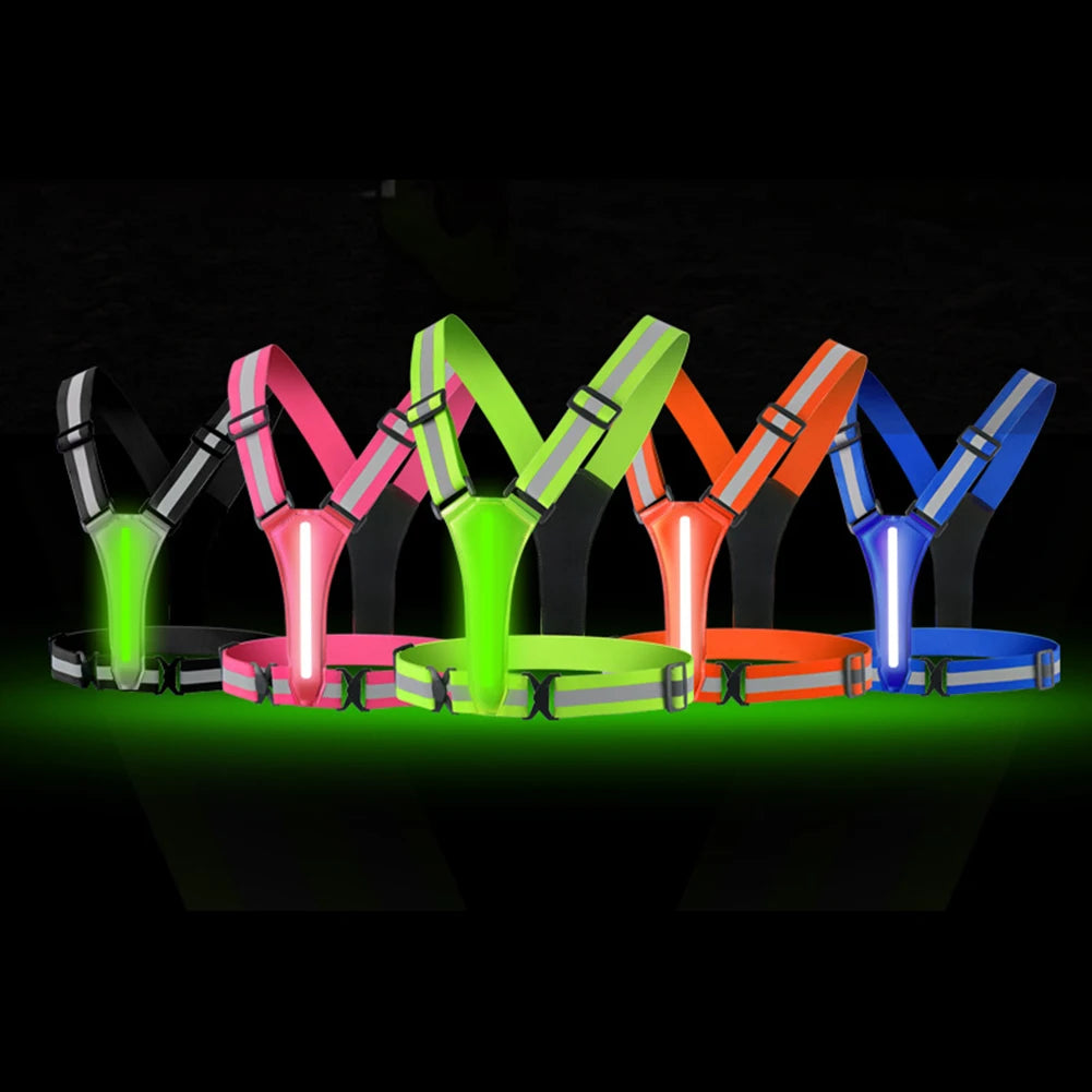 LED Reflective Running Vest – USB Rechargeable