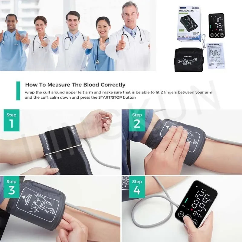 Spanish Voice Digital Arm BP Monitor – LED Display & Big Screen Tonometer