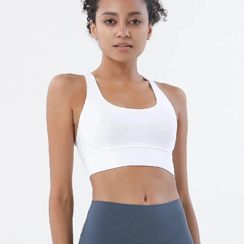 Women's Racerback Sports Bra – Breathable Nylon Fitness Top