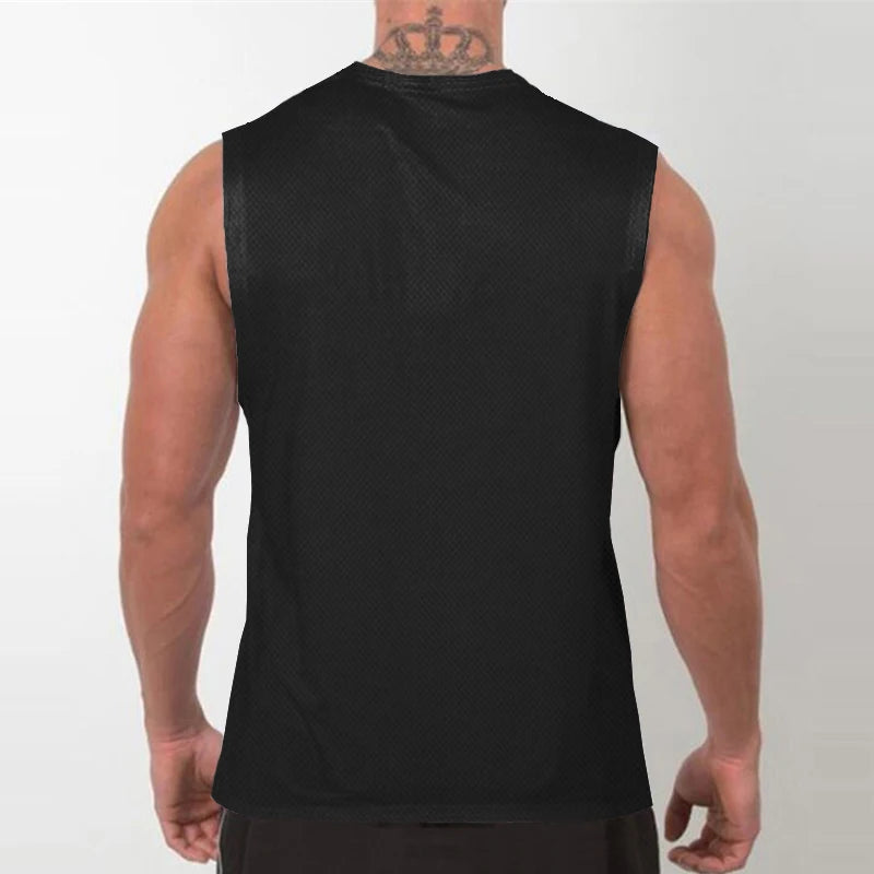 Men’s Sleeveless Running Tank Top – Quick Dry Mesh