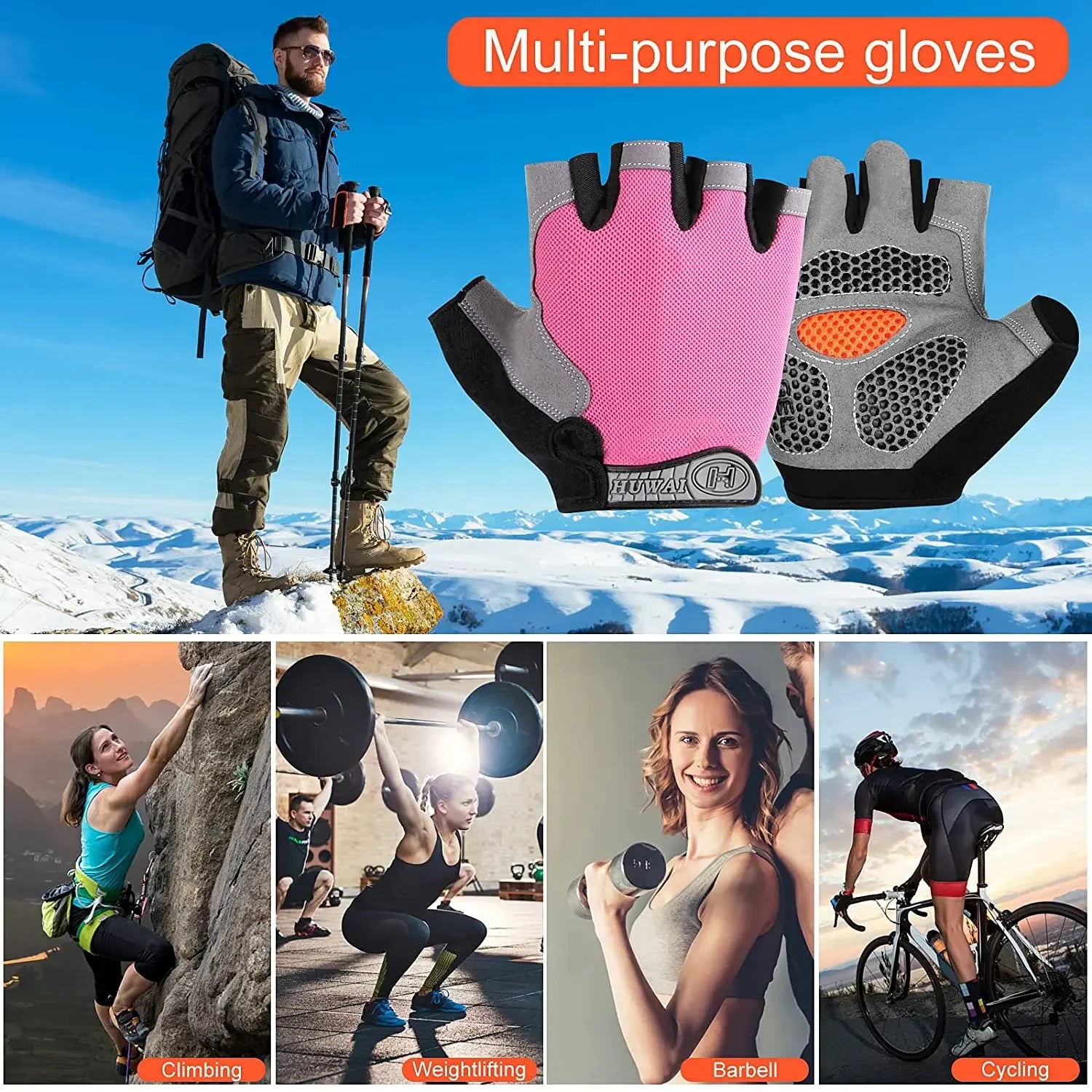 Fingerless Gym Gloves – Non-Slip Training Gloves for Men & Women