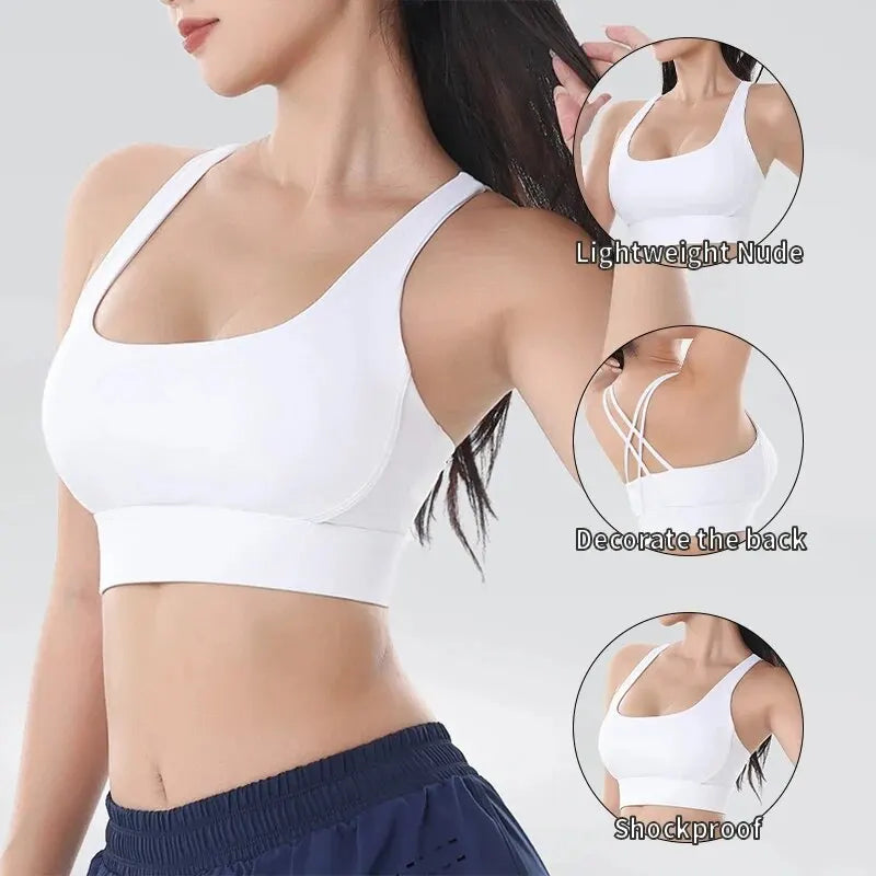 Women's Racerback Sports Bra – Breathable Nylon Fitness Top