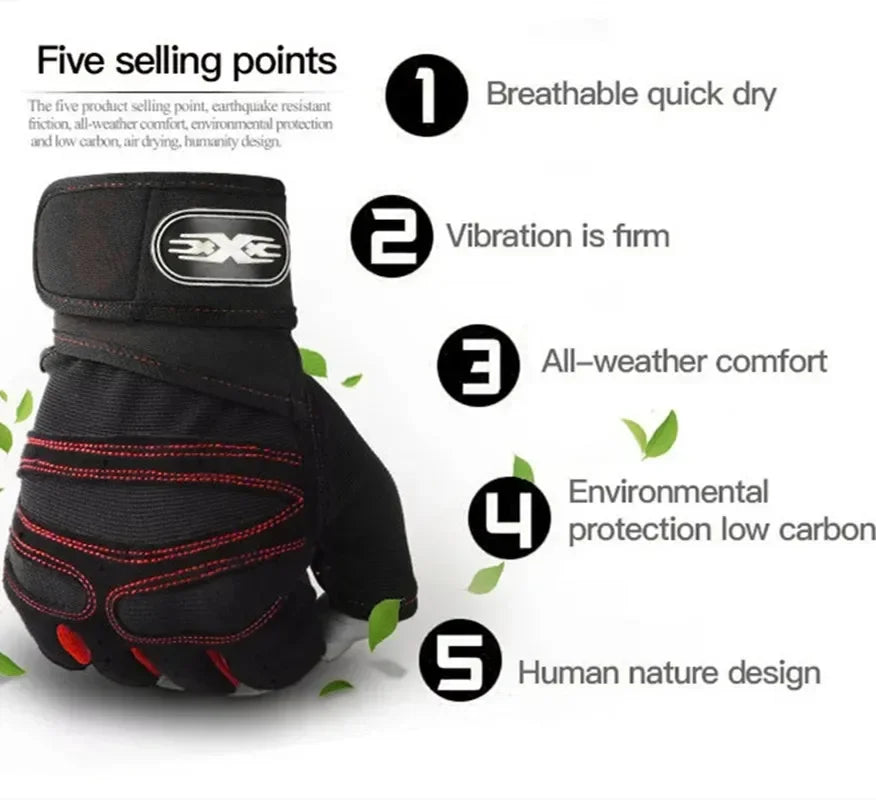 Shockproof Gym Gloves – Weightlifting & Fitness Gloves with Wrist Support