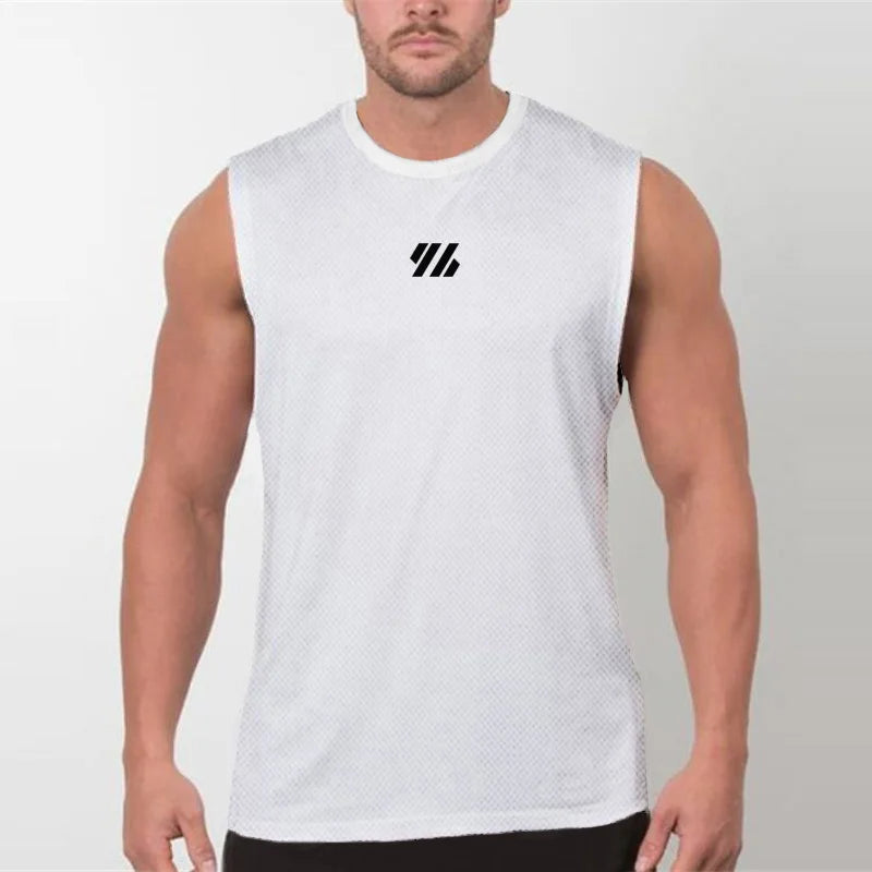 Men’s Sleeveless Running Tank Top – Quick Dry Mesh