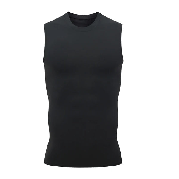 Men’s Solid Compression Tank – Sleeveless Quick-Dry Muscle Shirt