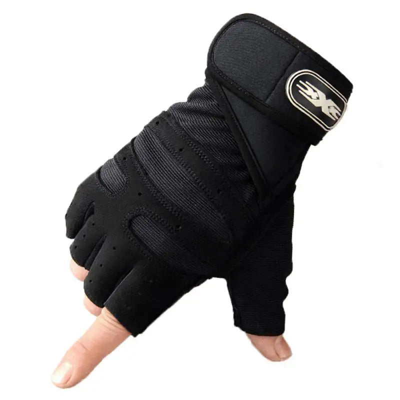 Heavyweight Training Gloves – Half Finger Non-Slip Gloves with Wrist Support