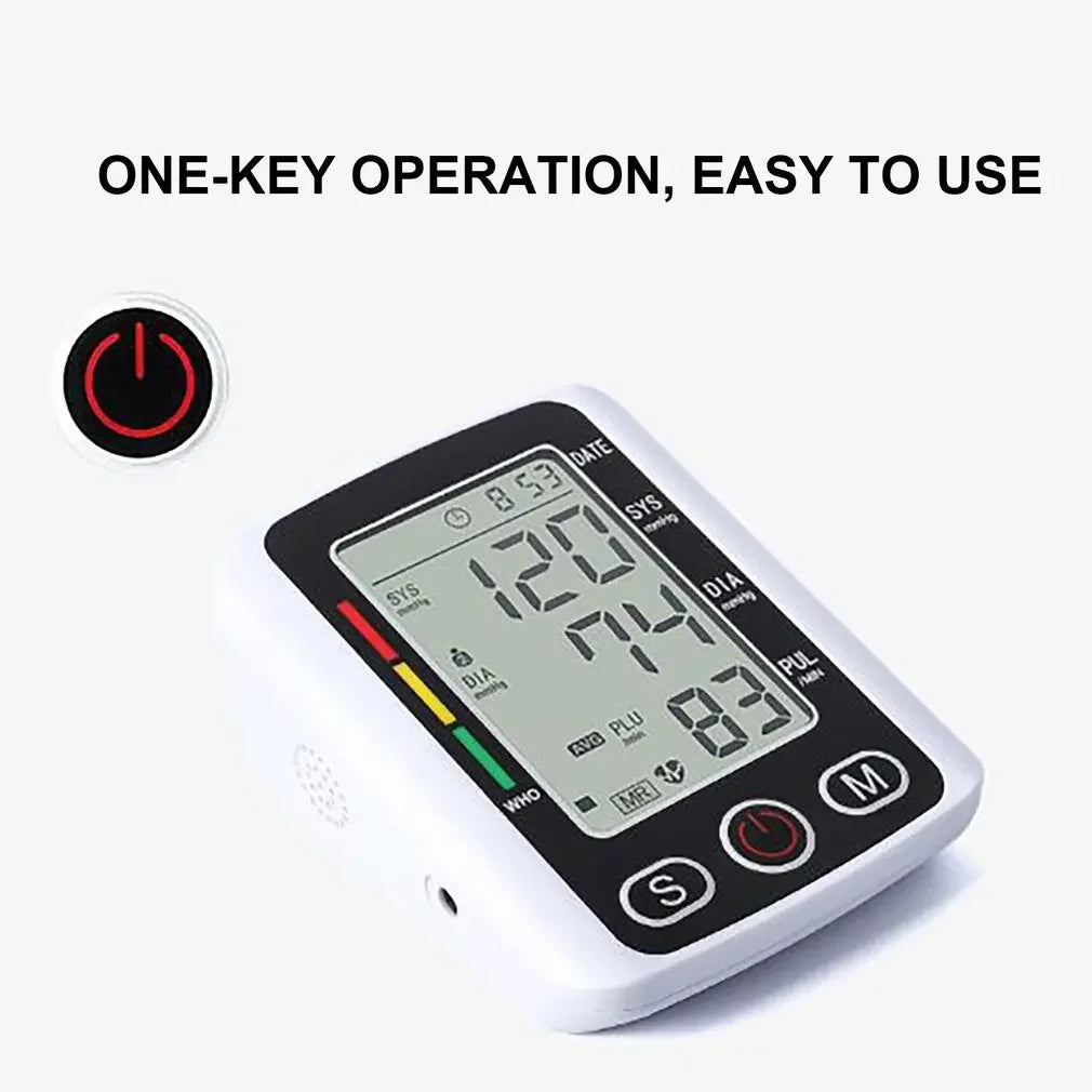 Digital Arm Blood Pressure Monitor – Portable Automatic Tonometer with Heart Rate Tracking