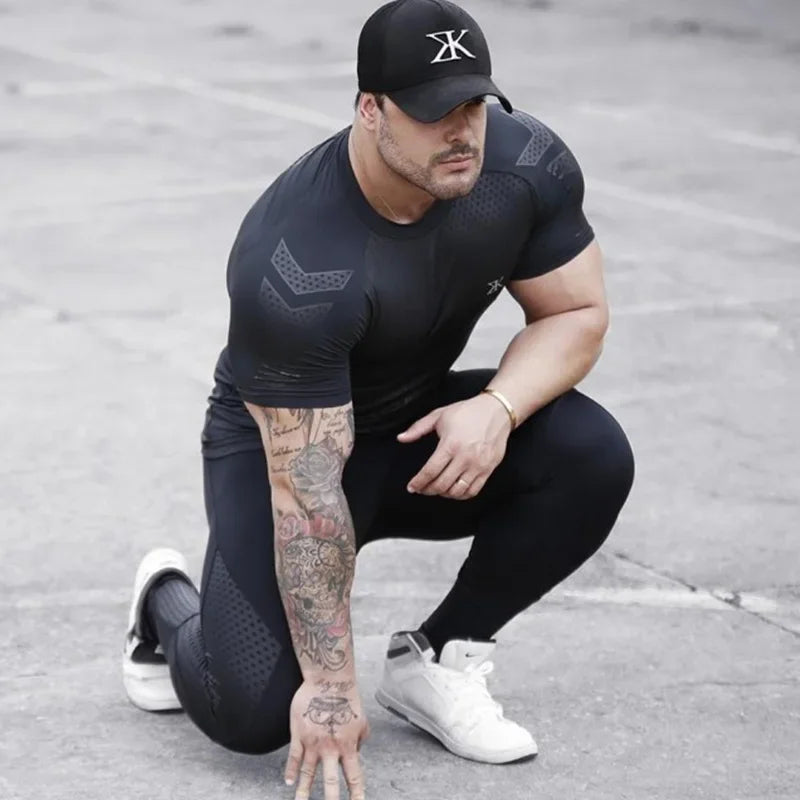 Men's Compression Running T-Shirt – Quick Dry Sports Top