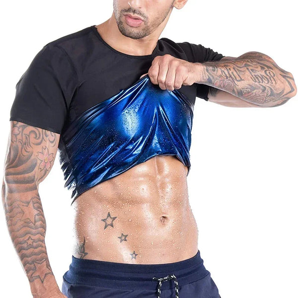 Men’s Sauna Sweat T-Shirt – Slimming Waist Trainer & Body Shaper