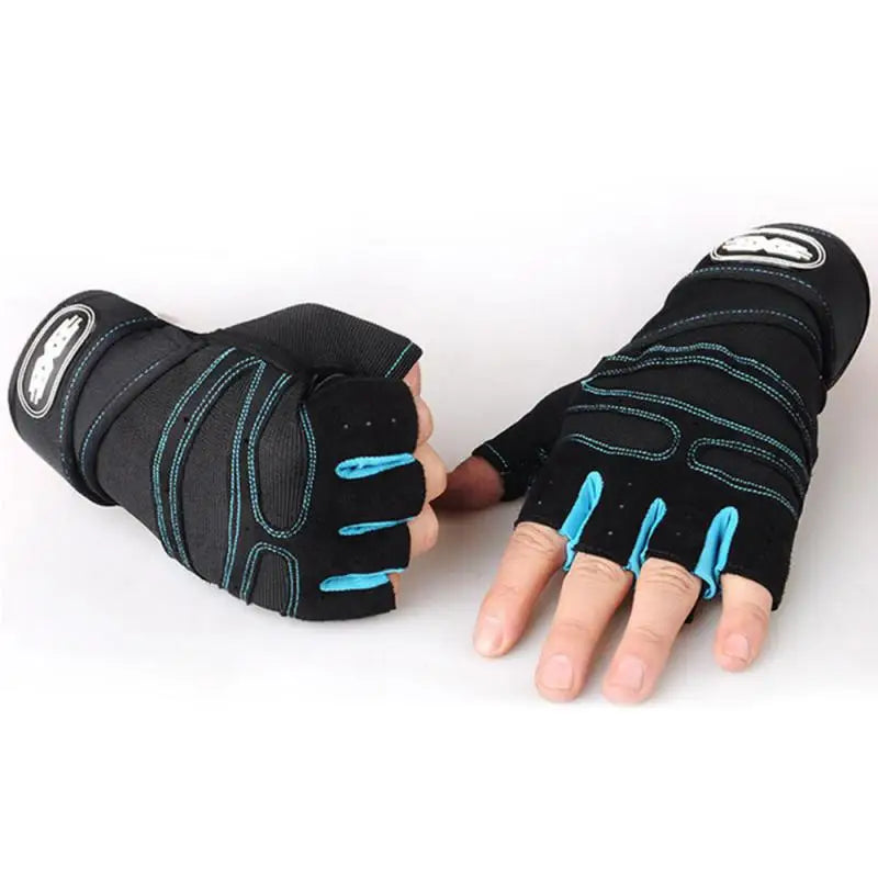 Heavyweight Training Gloves – Half Finger Non-Slip Gloves with Wrist Support