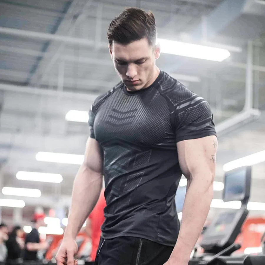 Men's Compression Running T-Shirt – Quick Dry Sports Top