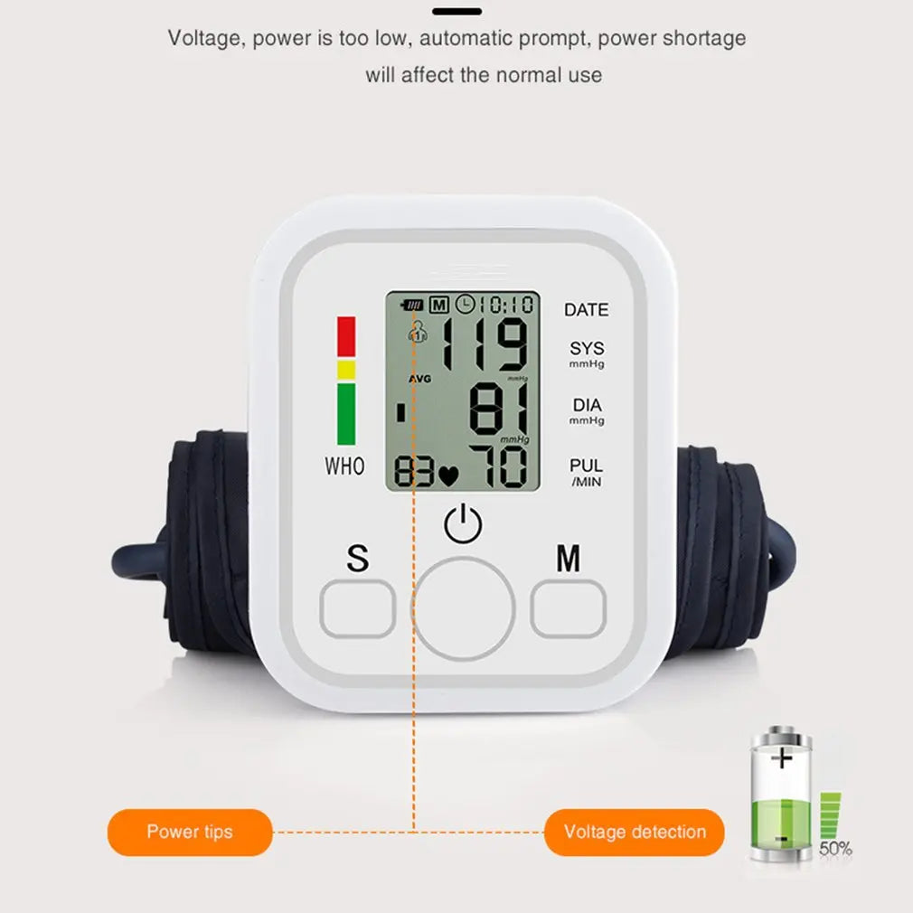 Digital Arm Blood Pressure Monitor – Portable Automatic Tonometer with Heart Rate Tracking