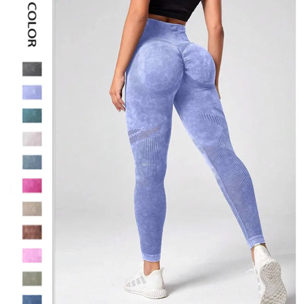 High-Waisted Yoga Pants – Hollow-out Peach Hip Lift Fitness Leggings