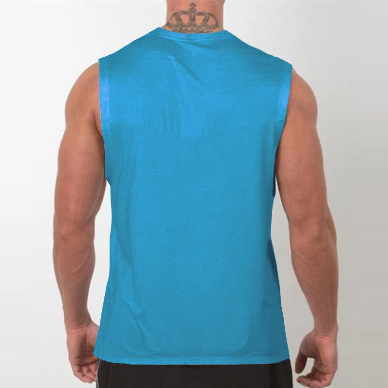 Men’s Sleeveless Running Tank Top – Quick Dry Mesh