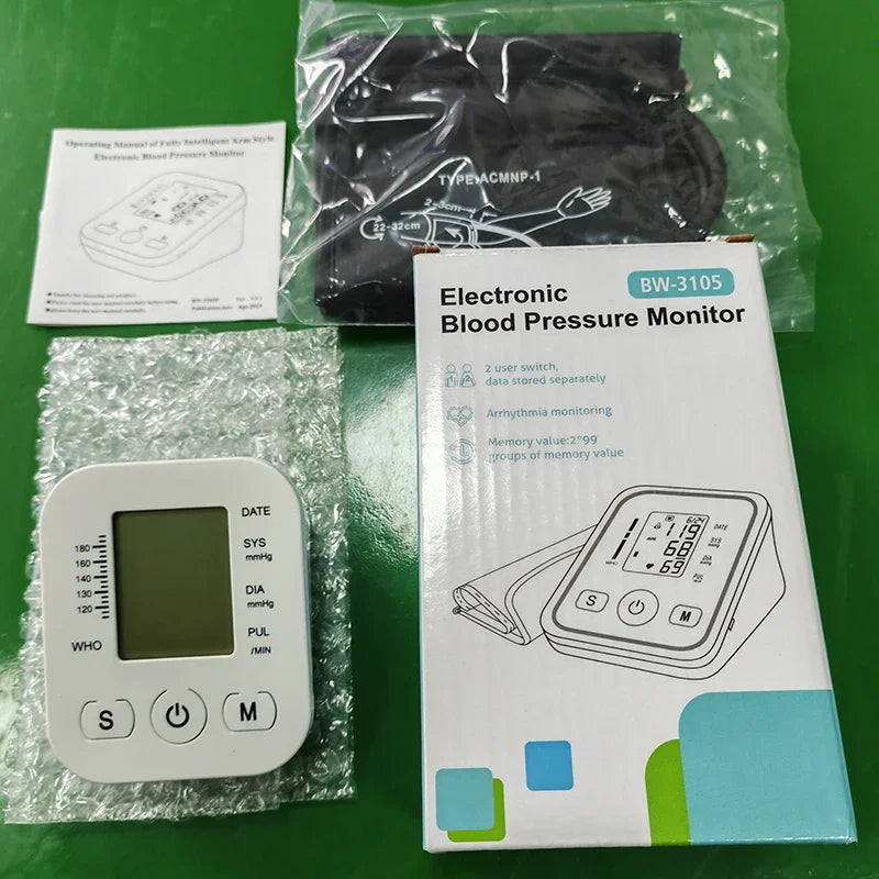 Digital Arm Blood Pressure Monitor – Portable Automatic Tonometer with Heart Rate Tracking
