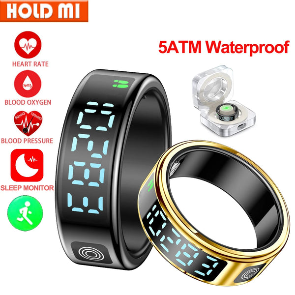 SR08 Smart Ring – LED Fitness Tracker with Heart & Oxygen Monitoring
