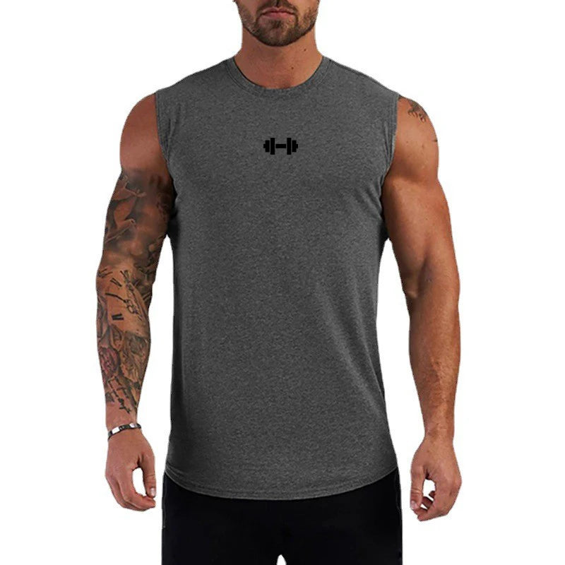Mens Running Sport Vests Cotton Workout Sleeveless Summer Shirts Gym Bodybuilding Tank Tops Fitness Muscle Breathable Clothing