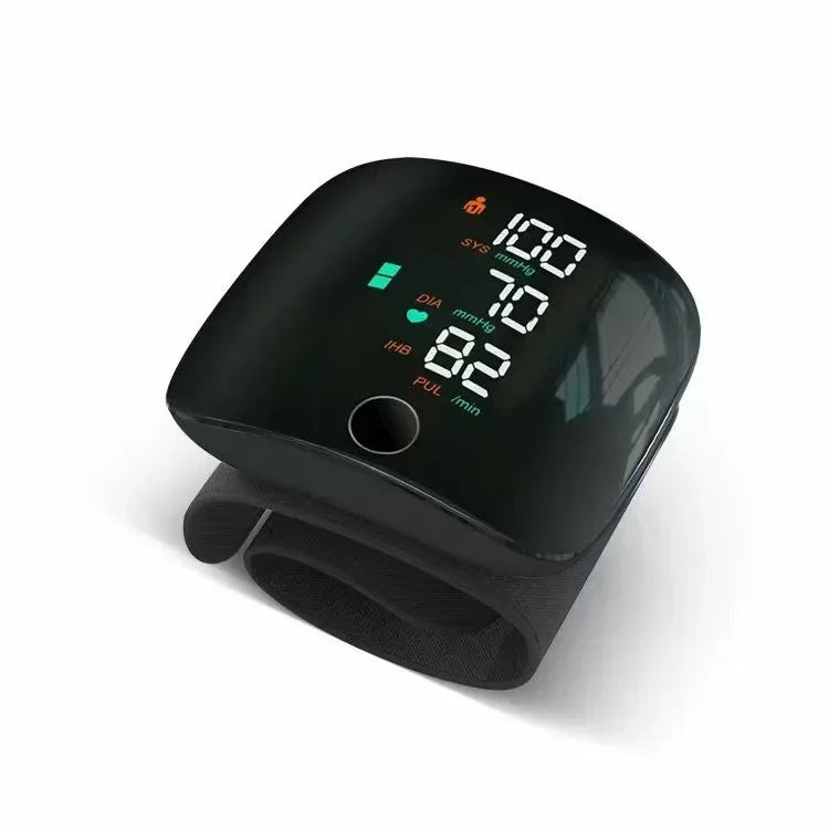 LED Wrist Blood Pressure Monitor – Rechargeable with Multilingual Voice Guide