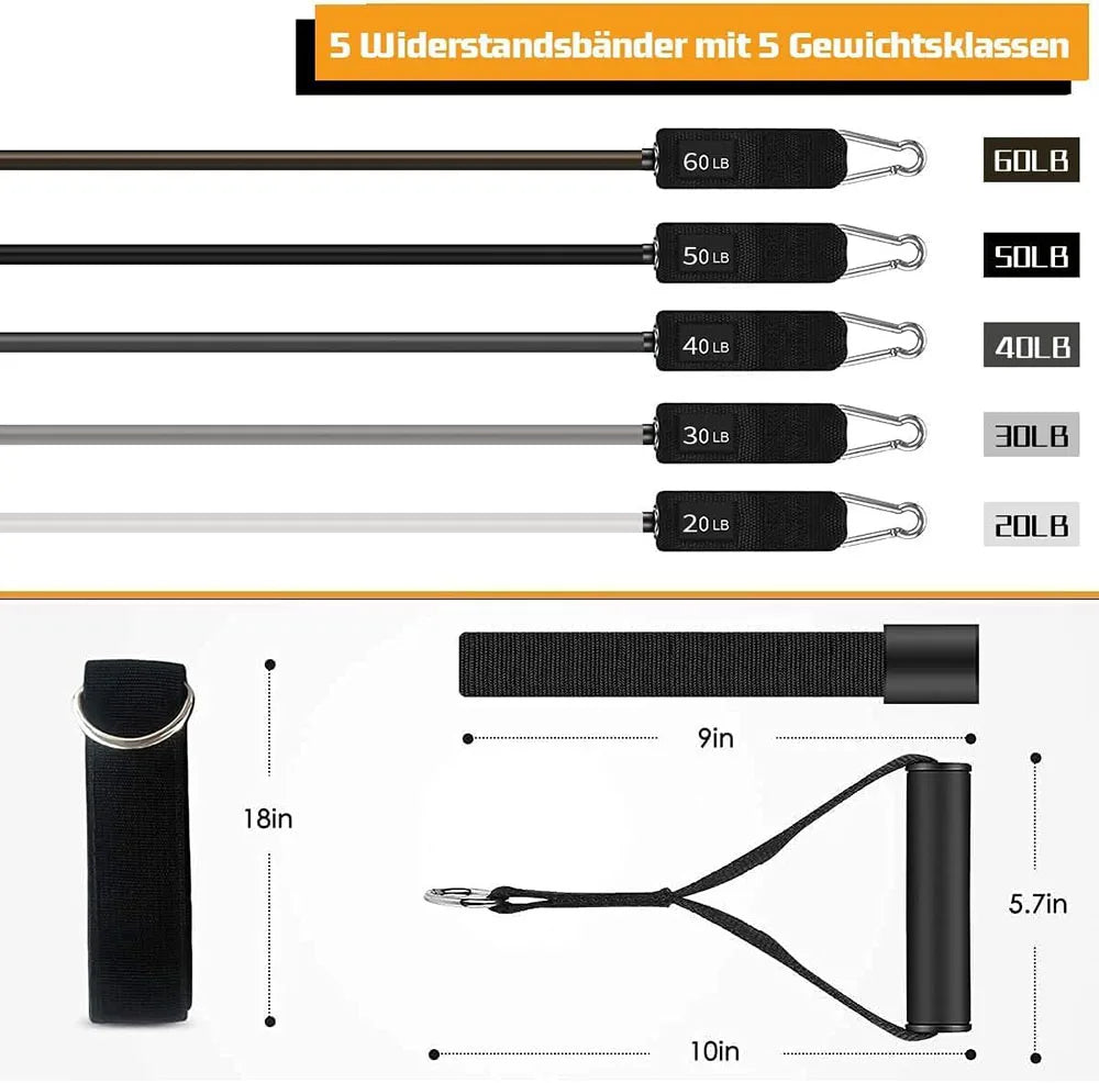Resistance Bands Set – Tension Pull Ropes for Home Gym & Strength Training
