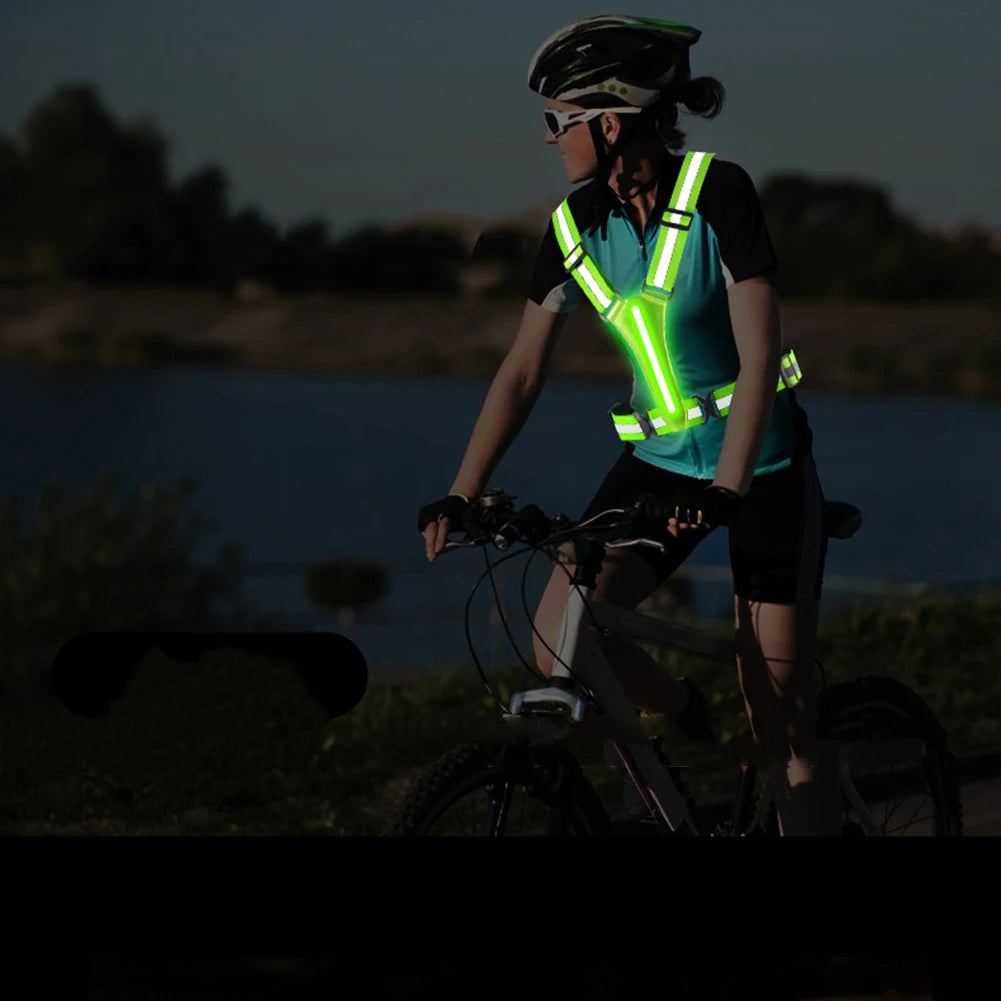 LED Reflective Running Vest – USB Rechargeable