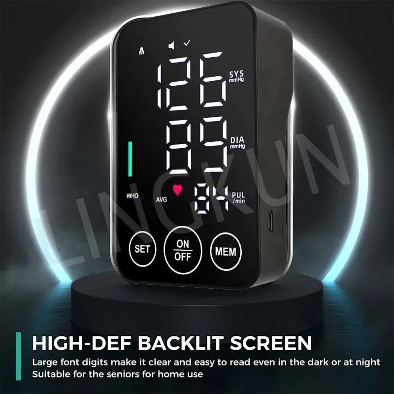 Spanish Voice Digital Arm BP Monitor – LED Display & Big Screen Tonometer